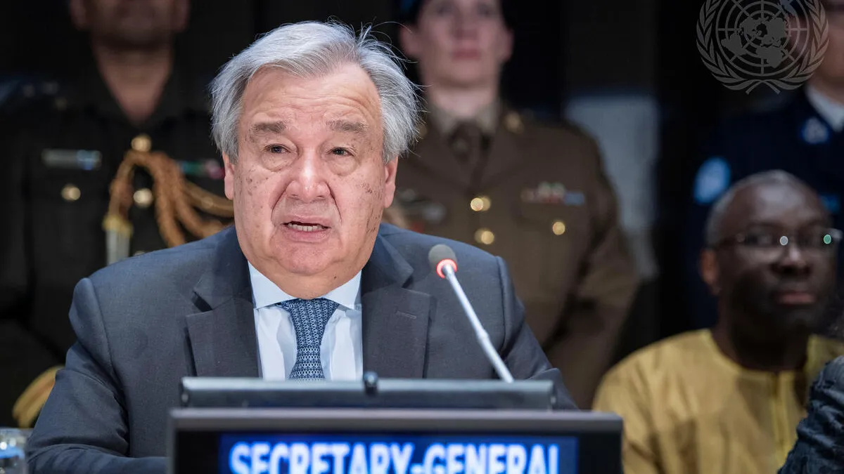 Secretary-General António Guterres makes remarks during the Dag Hammarskjöld Medal Ceremony Secretary-General António Guterres