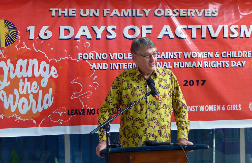 Remarks by the Deputy Special representative of the Secretary-General, Vademar Wrey on 16 days of activism for no violence against women & children and Human Rights day ©UNMIL Photo: Shpend Berbatovci