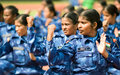 Hailed as ‘role models,’ all-female Indian police unit departs UN mission in Liberia