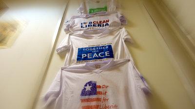 White t-shirts with text on them